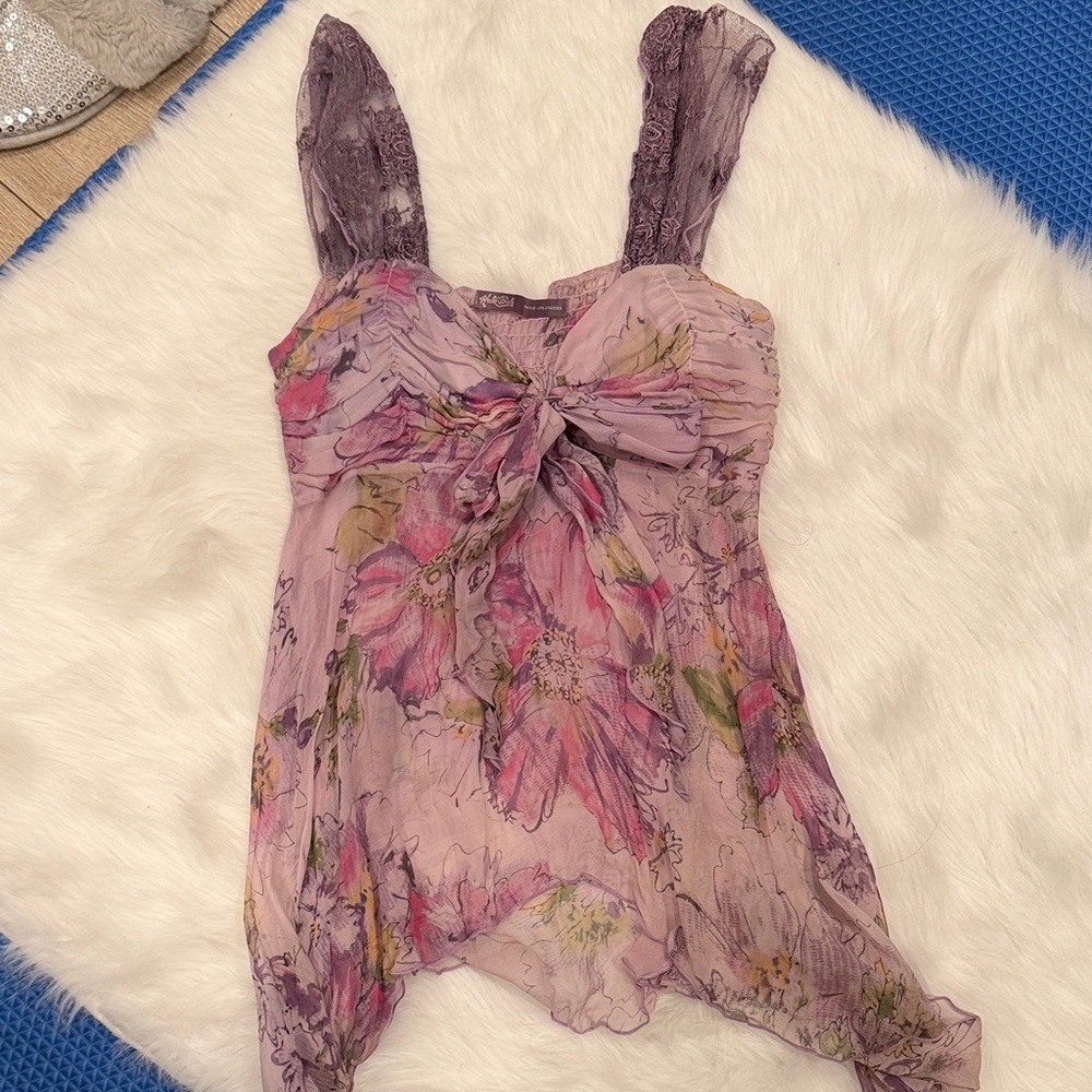 Hale Bob Lavender Floral Blouse